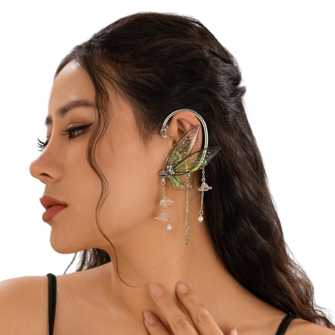 Tassel Butterfly Wing Ear Clips