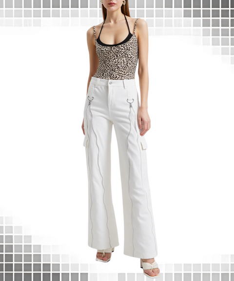 Faux Two-Piece Halter Leopard Vest