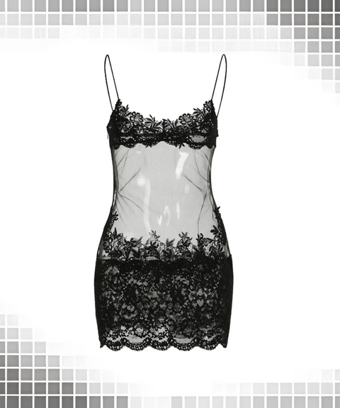 Lace Lace Suspender Dress