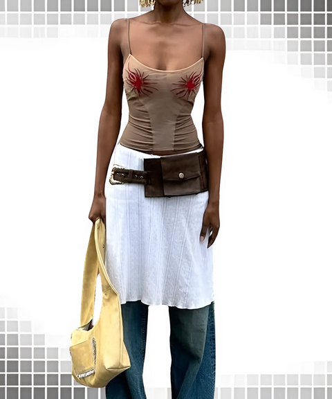 Strappy Printed Crop Vest