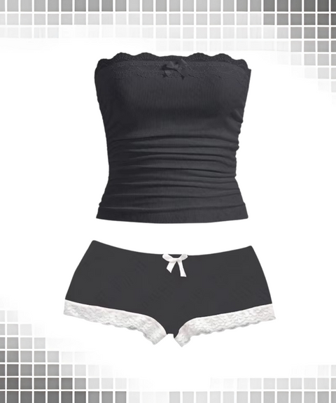 Lace Lace Suspender Top
