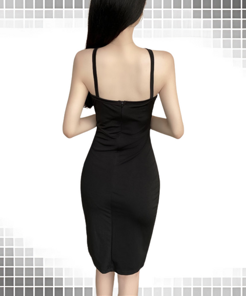 Sexy Backless Bodycon Mini Dress with Side Slit