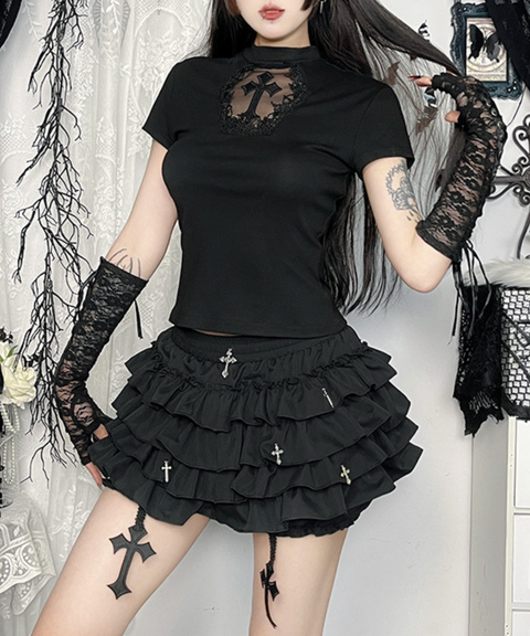 Halloween cross pendant culottes