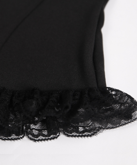 Halloween lace-trimmed tank top