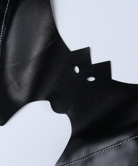 Halloween bat leather lace-up vest
