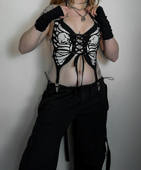 Halloween butterfly print tank top
