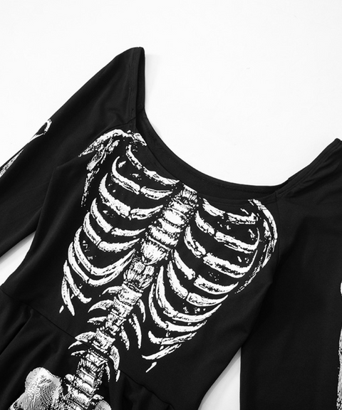 Halloween skull print dress