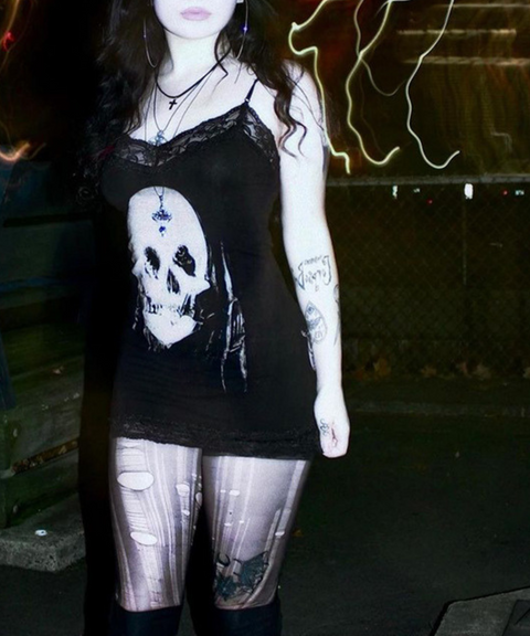 Halloween skull print tank dress for women