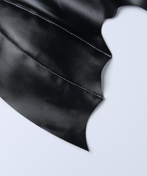 Halloween bat leather lace-up vest