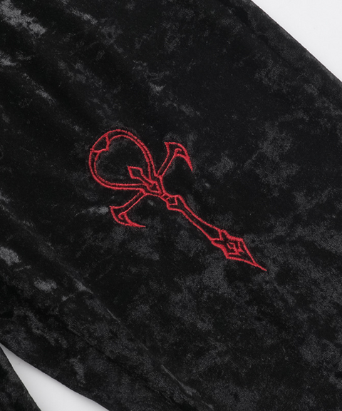 Halloween cross embroidered flared pants