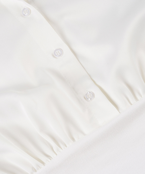 Polo-neck shirt-sleeve top