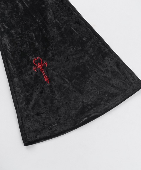 Halloween cross embroidered flared pants