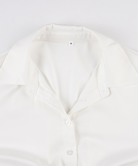 Polo-neck shirt-sleeve top