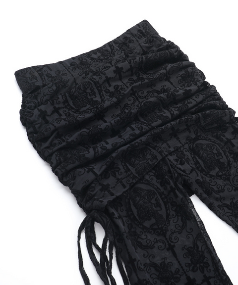 Halloween cross flocked culottes