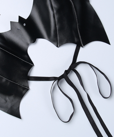 Halloween bat leather lace-up vest