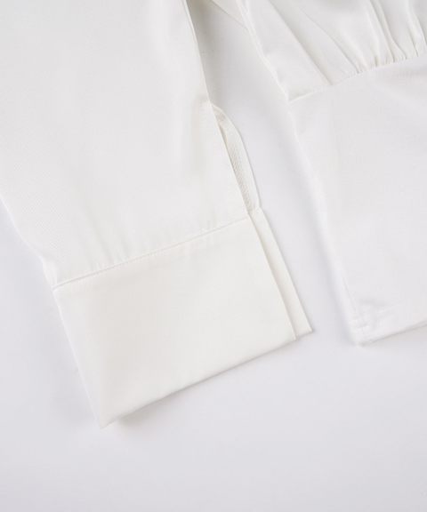 Polo-neck shirt-sleeve top