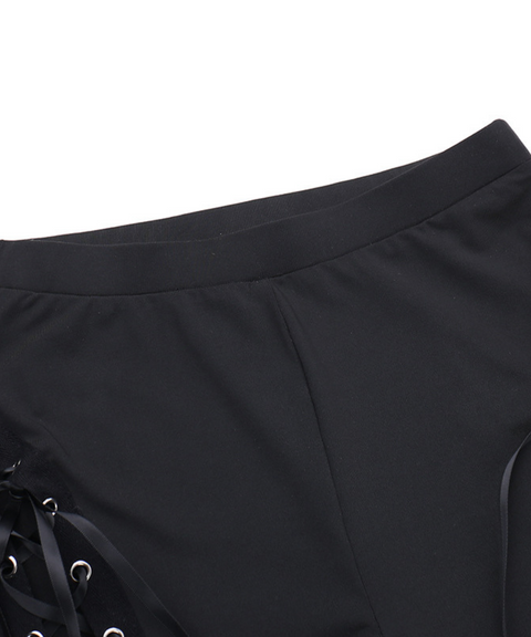 Halloween eyelet flared pants
