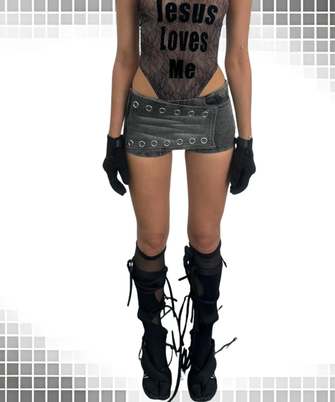 Punk Slim-Fit Bodycon Denim Shorts