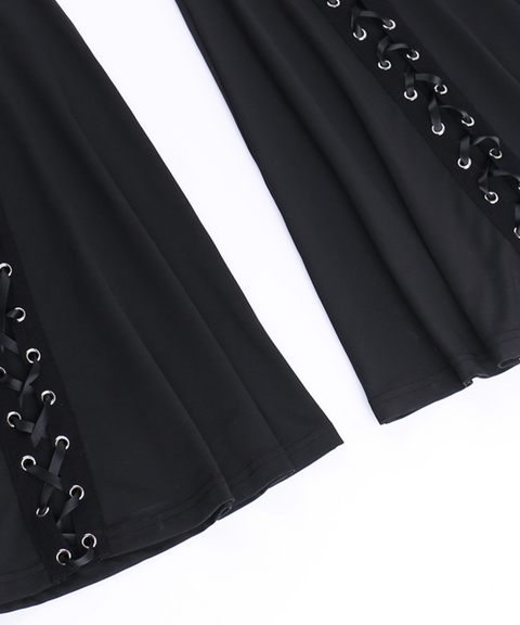 Halloween eyelet flared pants