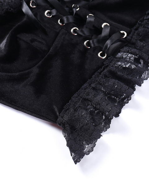 Halloween mesh paneled flared sleeve top