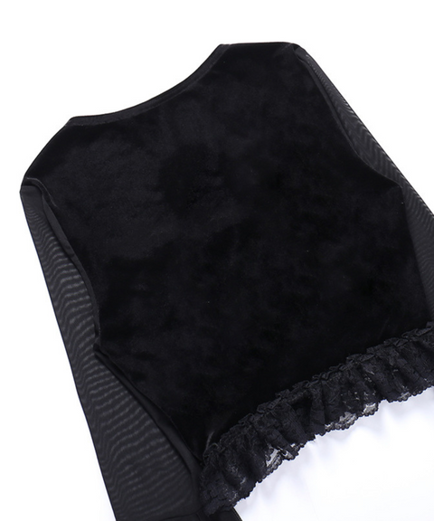 Halloween mesh paneled flared sleeve top
