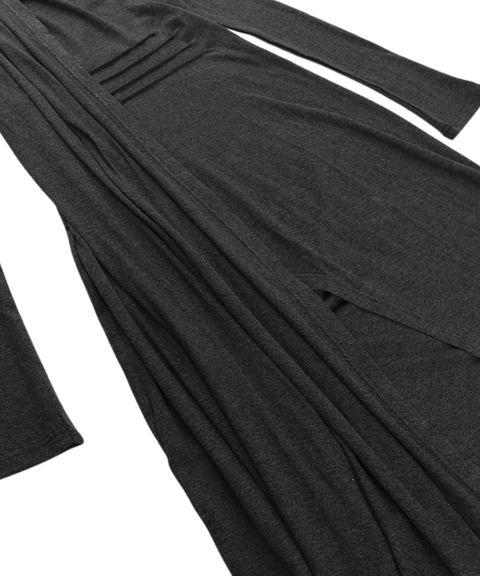 Knitted long-sleeved slit dress