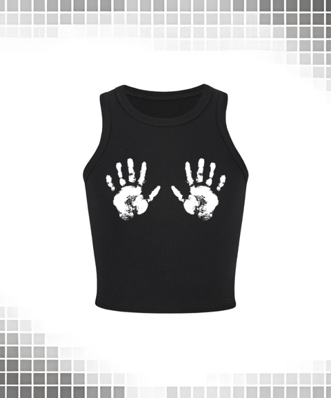 Printed Crew Tank Top Handprints