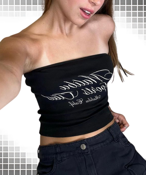 Cropped Printed Tube Top