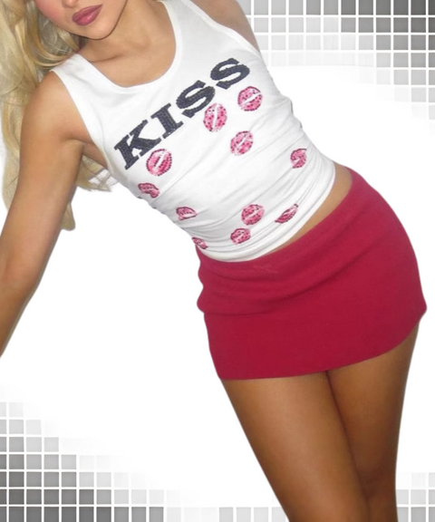 Lip Print Vest Kiss
