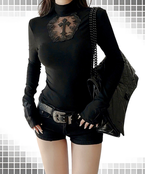 Halloween cross long-sleeved top