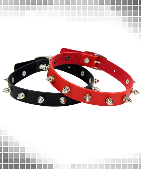 Halloween punk spiked leather collar