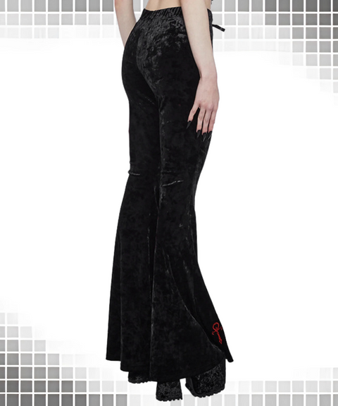 Halloween cross embroidered flared pants