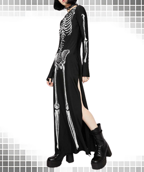 Halloween cosplay skull dress
