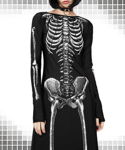 Halloween cosplay skull dress