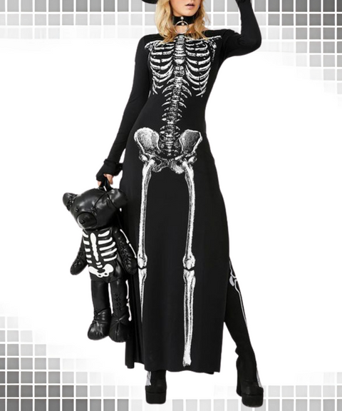 Halloween cosplay skull dress