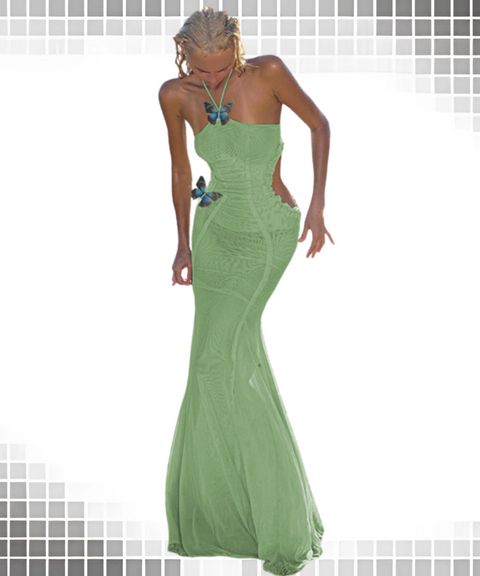 Butterfly Halter Dress
