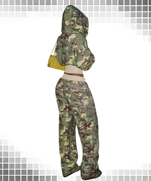 Hooded Long-sleeved Sweatshirt and Trousers Two-piece Set