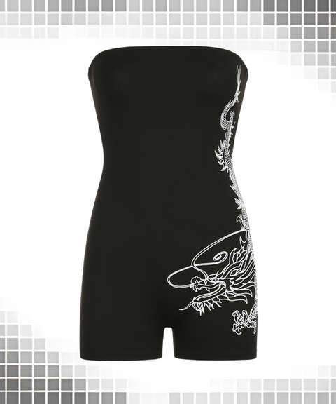 Printed Tube Top Jumpsuit