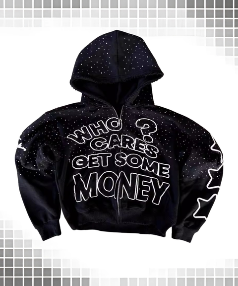 Dark Aesthetic Letter Print Loose Hip-Hop Cardigan Top