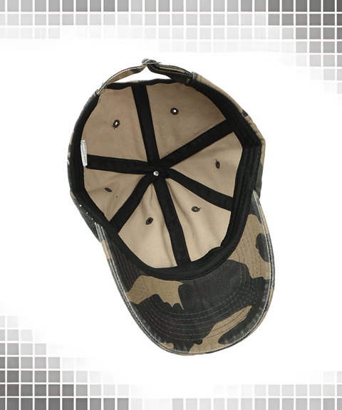 Cotton Washed Denim Camo Curved Brim Baseball Cap