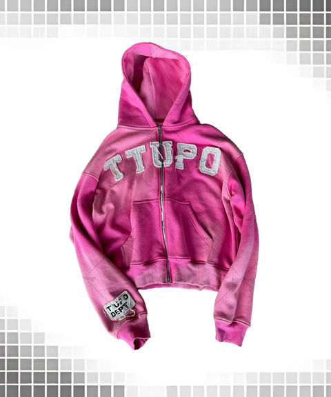 Vintage Distressed Camouflage Embroidered Hoodie