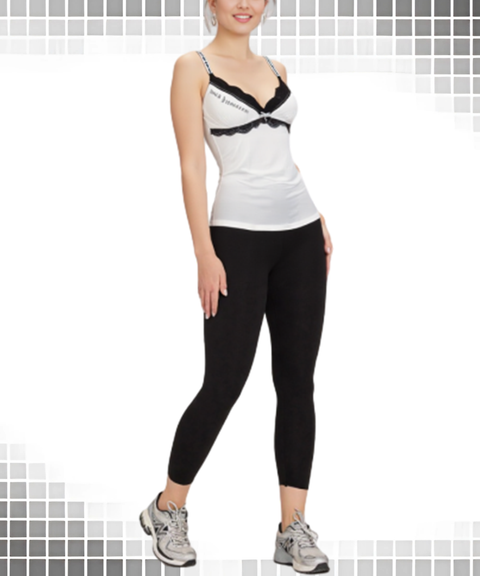 Lace Trim Casual Streetwear Tank Top