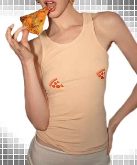 Burger Pizza Print Tank Top