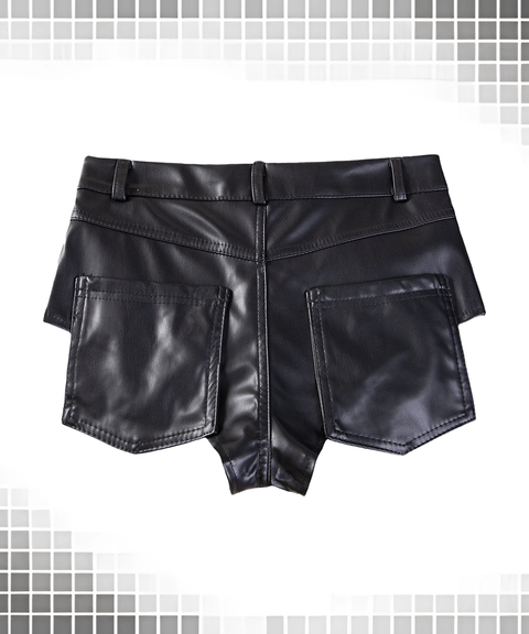 High-Waist PU Leather Bodycon Stretch Sexy Hot Shorts