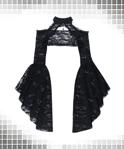 Dark Slim-Fit Sleeveless Princess Sleeve Lace Top