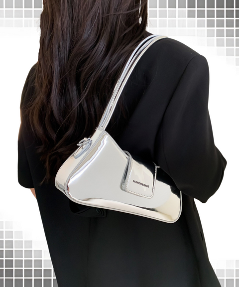 Glossy Single-Shoulder Underarm Bag