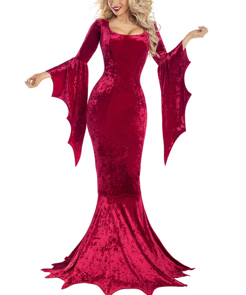 Halloween Bat Witch Maxi Dress