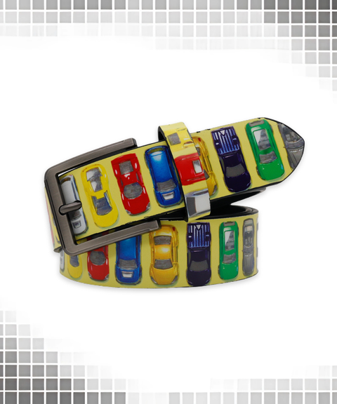Punk street style car print belt