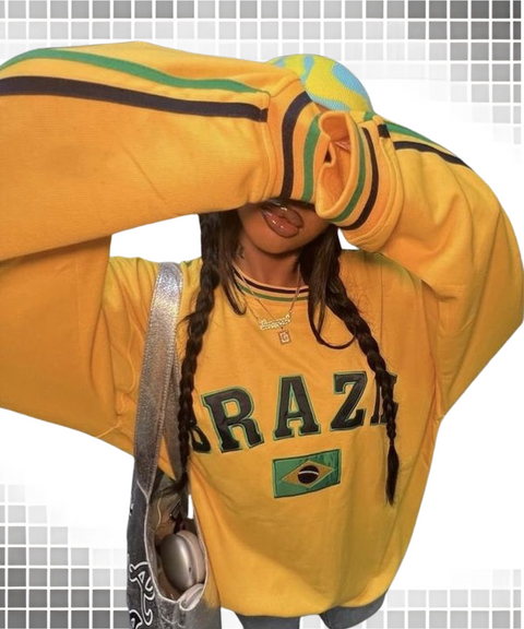 Brazilian crew neck pullover long-sleeved sweatshirt