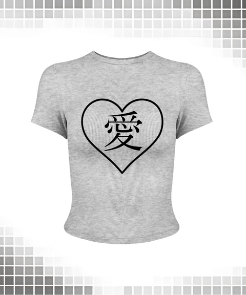 Love Word Short Sleeve Tight T-shirt